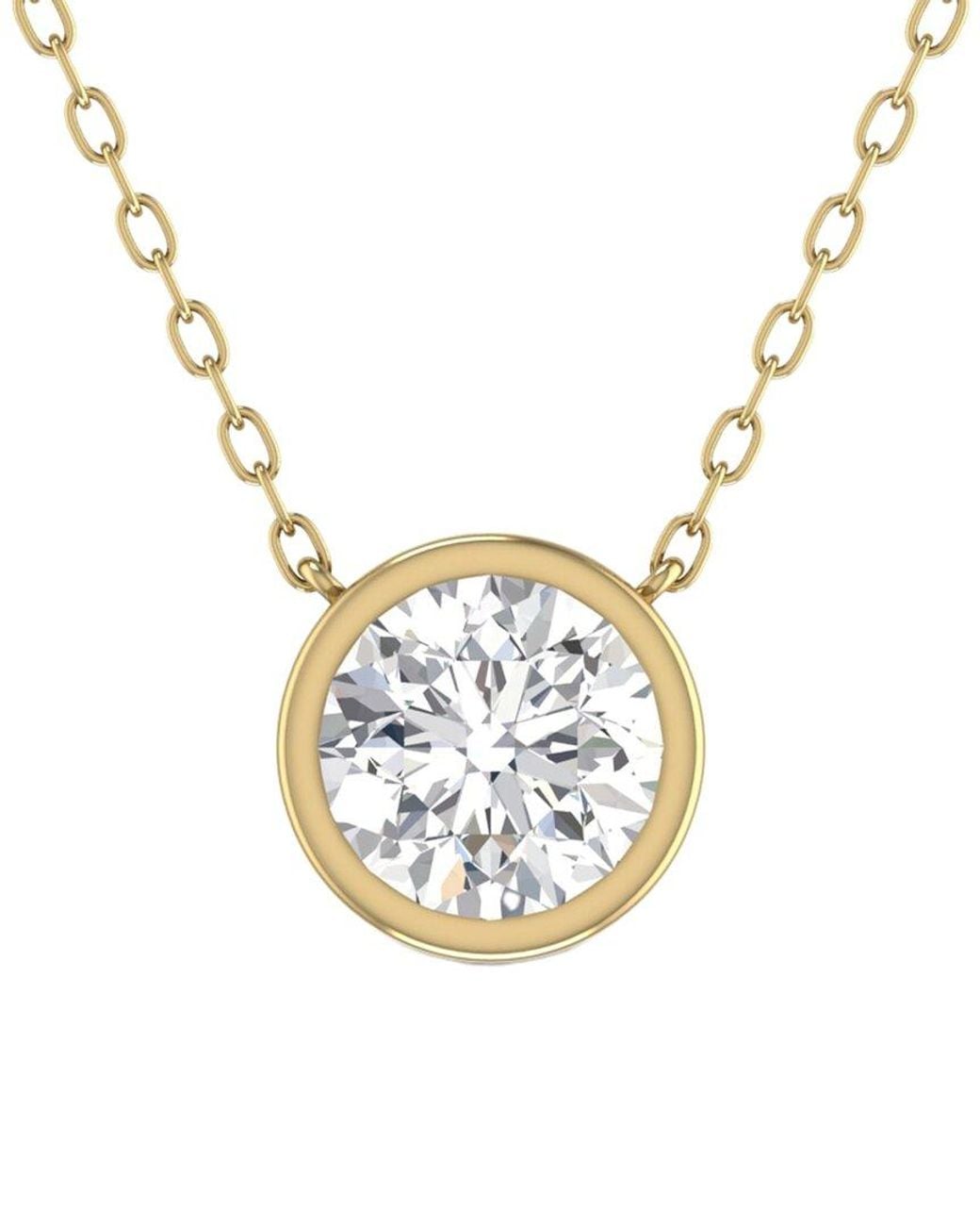 Lab Grown Diamonds Metallic 14k 1.00 Ct. Tw. Lab Grown Diamond Necklace