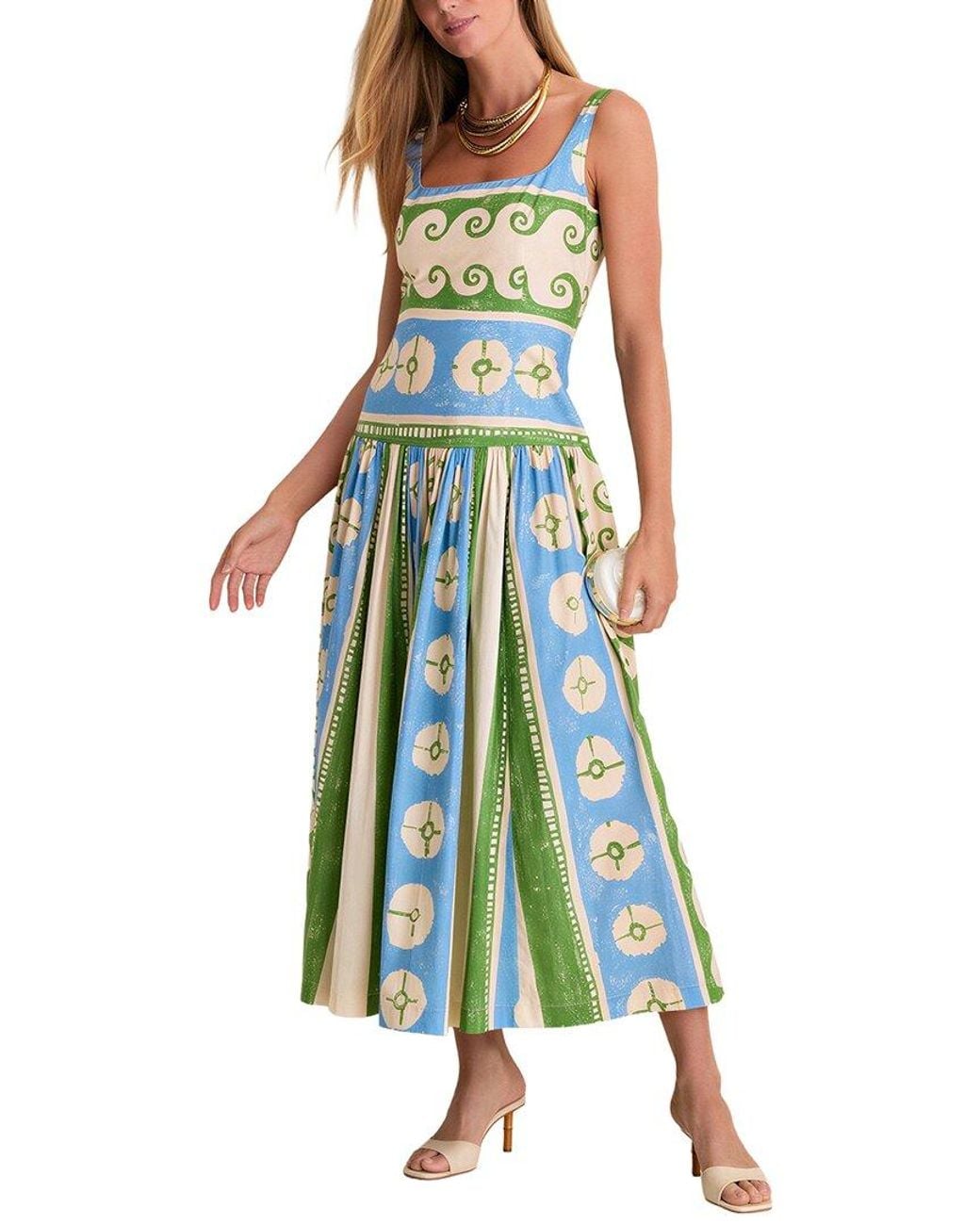 Ariele Tesoro Blue Print Maxi Dress