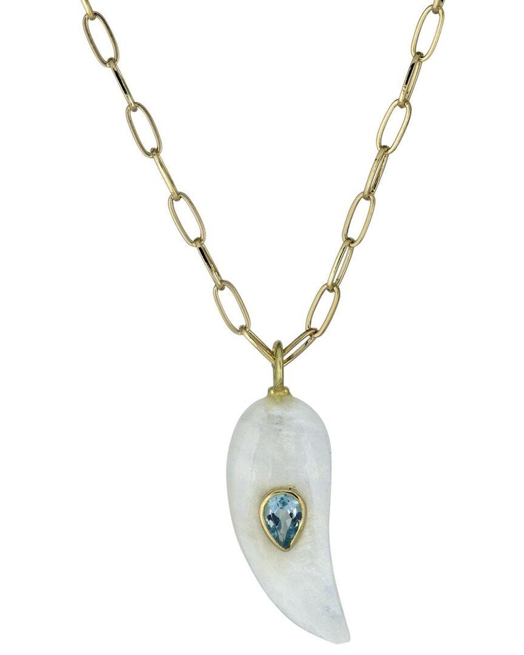 Rachel Reinhardt Jewelry Metallic 14K Plated Moonstone/ Topaz Necklace