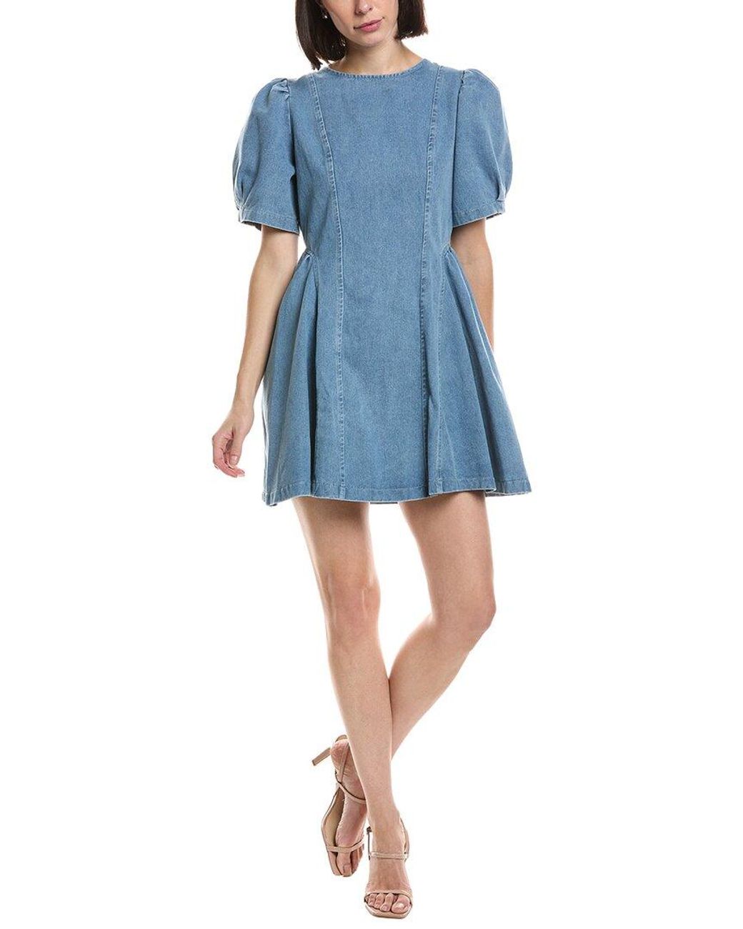HL Affair Blue Short Sleeve Mini Dress