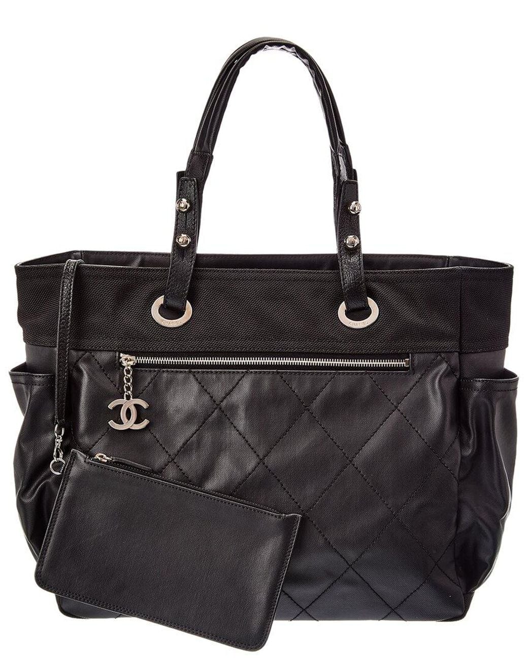 Chanel Black Quilted Leather Paris Biarritz Tote B (Authentic Pre-Loved)