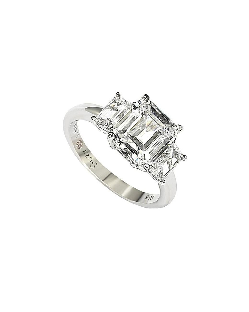 Suzy Levian White Silver Cz Ring