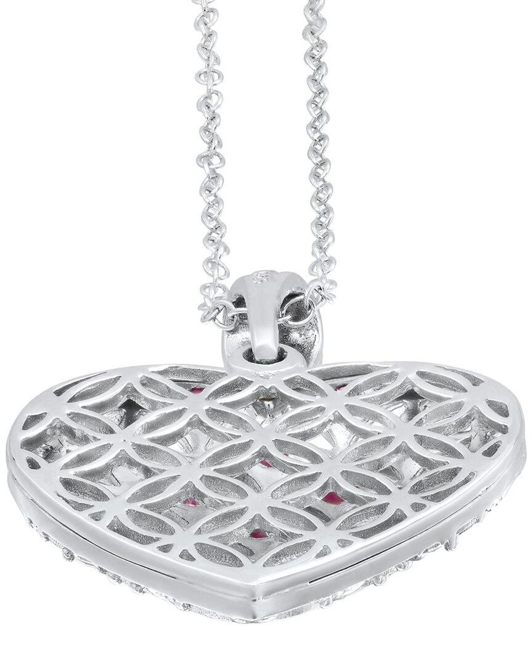 MaxColor White Ruby Pendant Necklace