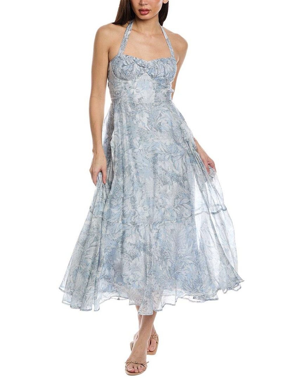 Astr Mariella Midi Dress in Blue Lyst