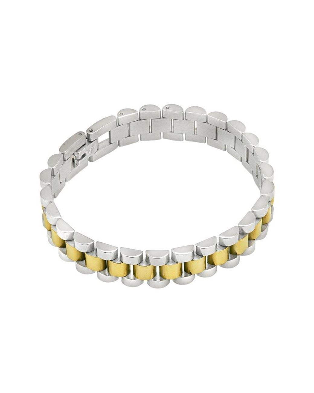Sterling Forever White Cz Thin Watch Band Chain Bracelet