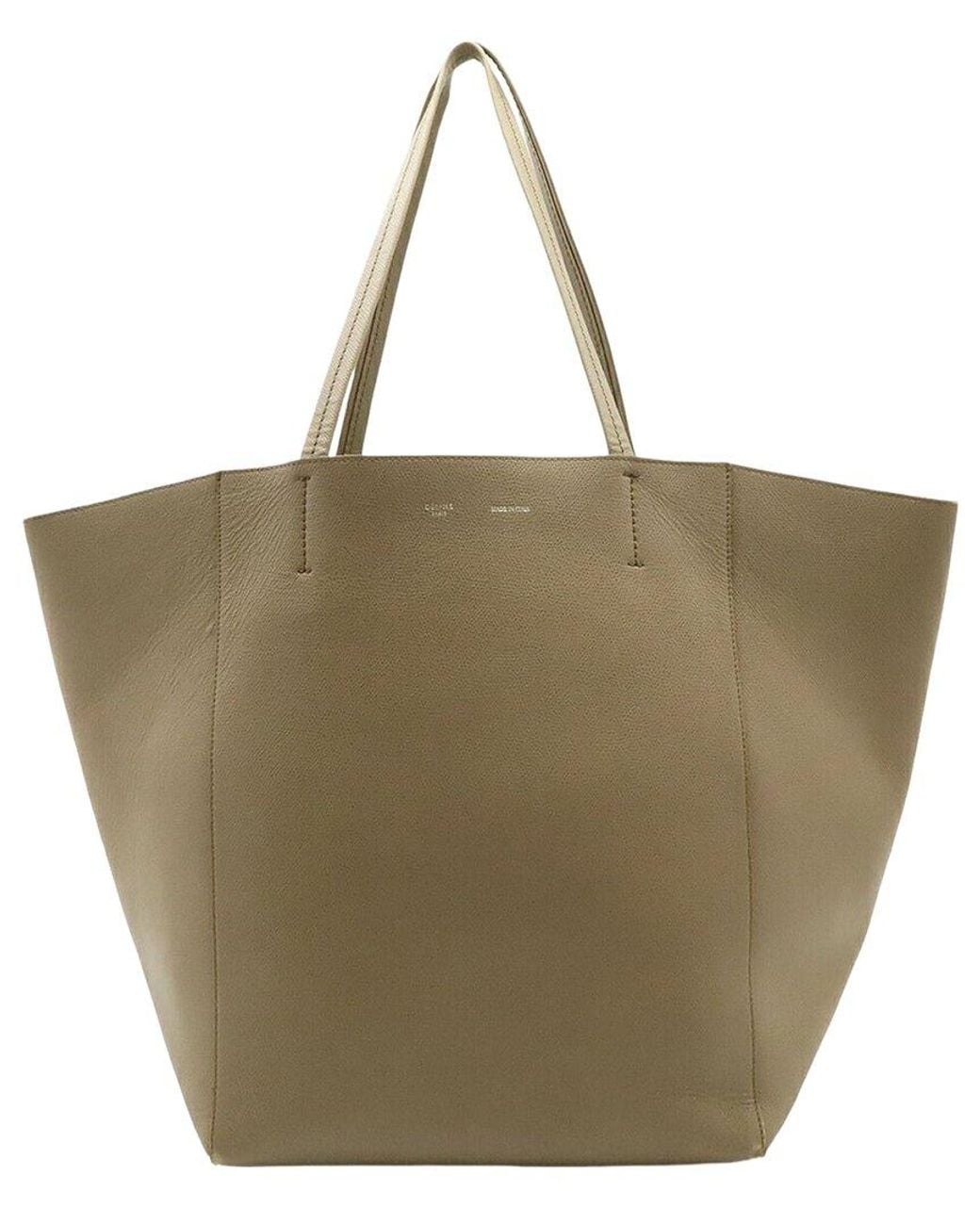 Céline Natural Grey Leather Phantom Medium Tote (authentic Pre-loved)