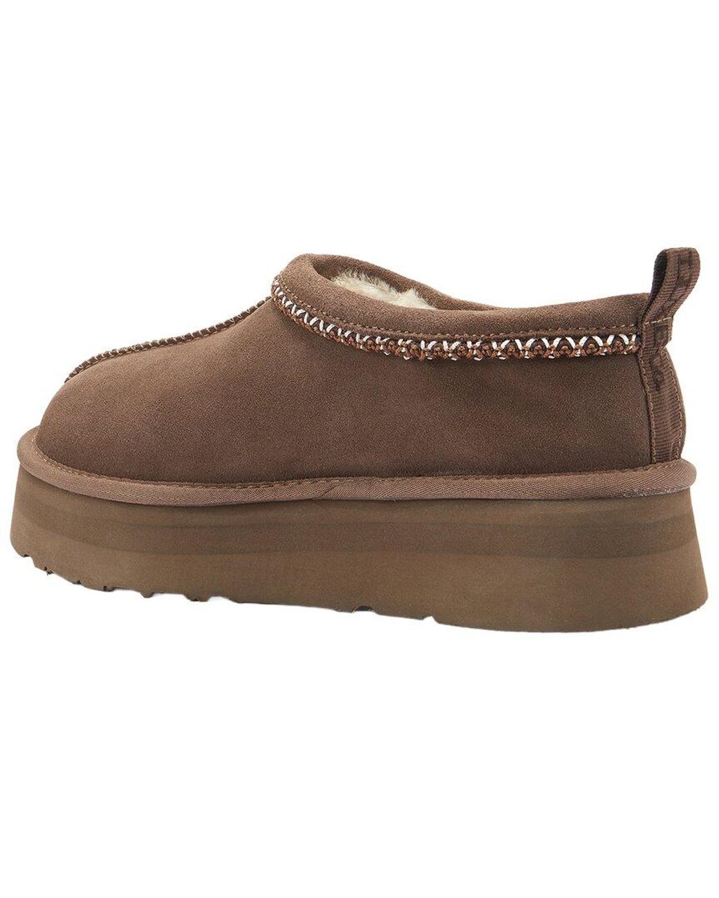 Australia Luxe Brown Outback Braid Platform Sheepskin Slipper