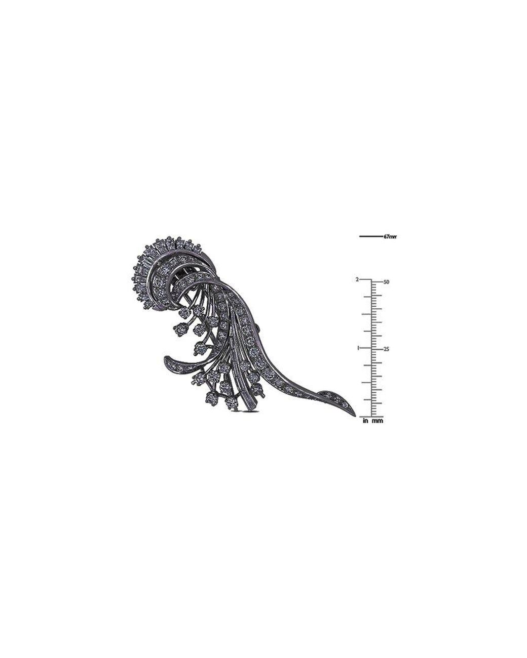 Rina Limor White Platinum 4.70 Ct. Tw. Diamond Peacock Brooch