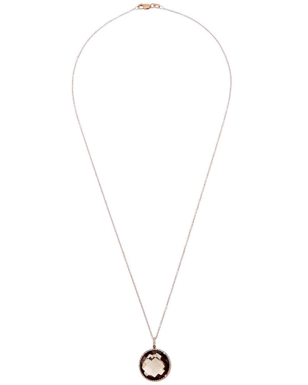 Diana M White Fine Jewelry 14k Rose Gold 11.16 Ct. Tw. Diamond & Topaz Necklace