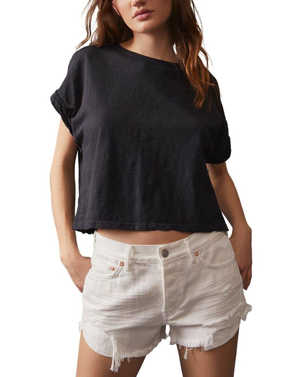 Free People Black You Rock T-Shirt
