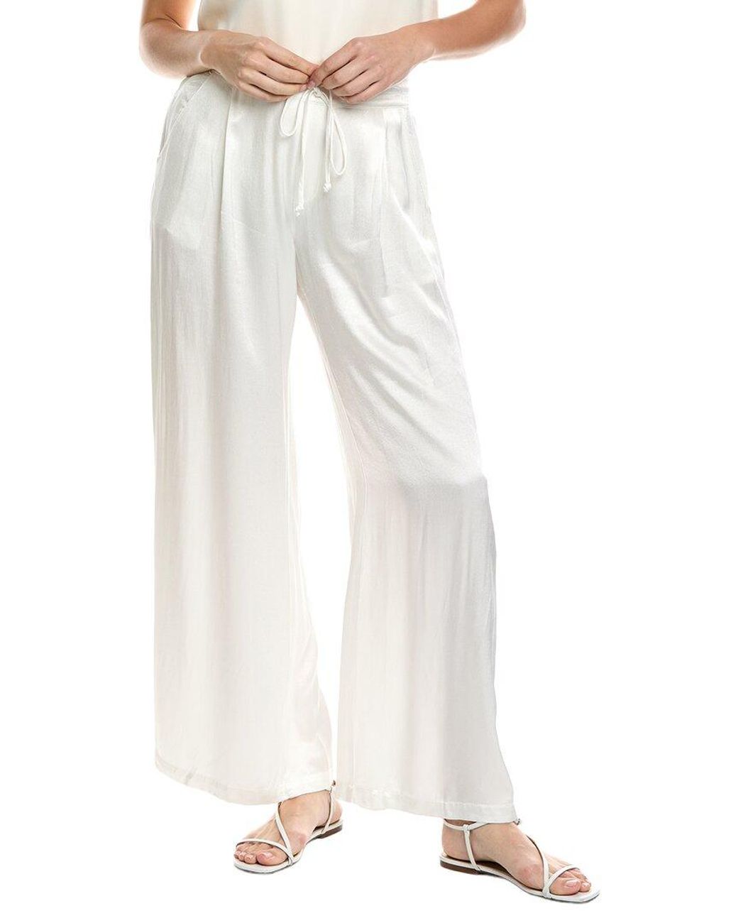 Young Fabulous & Broke White Aaron Satin Pant