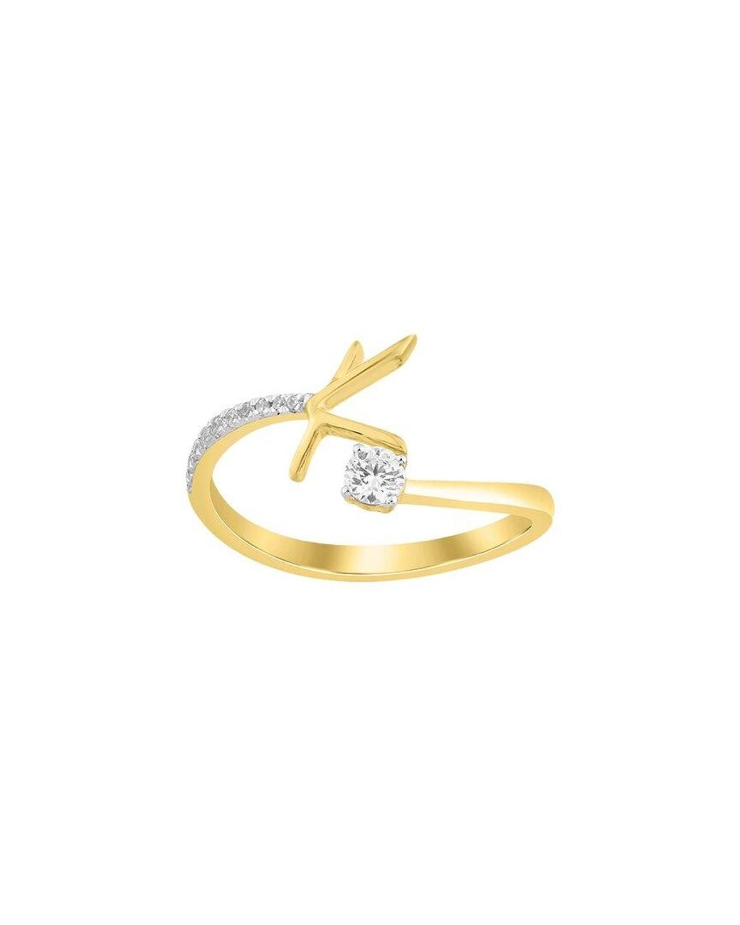 Ethos Creations Metallic Brilliant Bloom 14K 0.20 Ct. Tw. Lab-Grown Diamond Initial Ring
