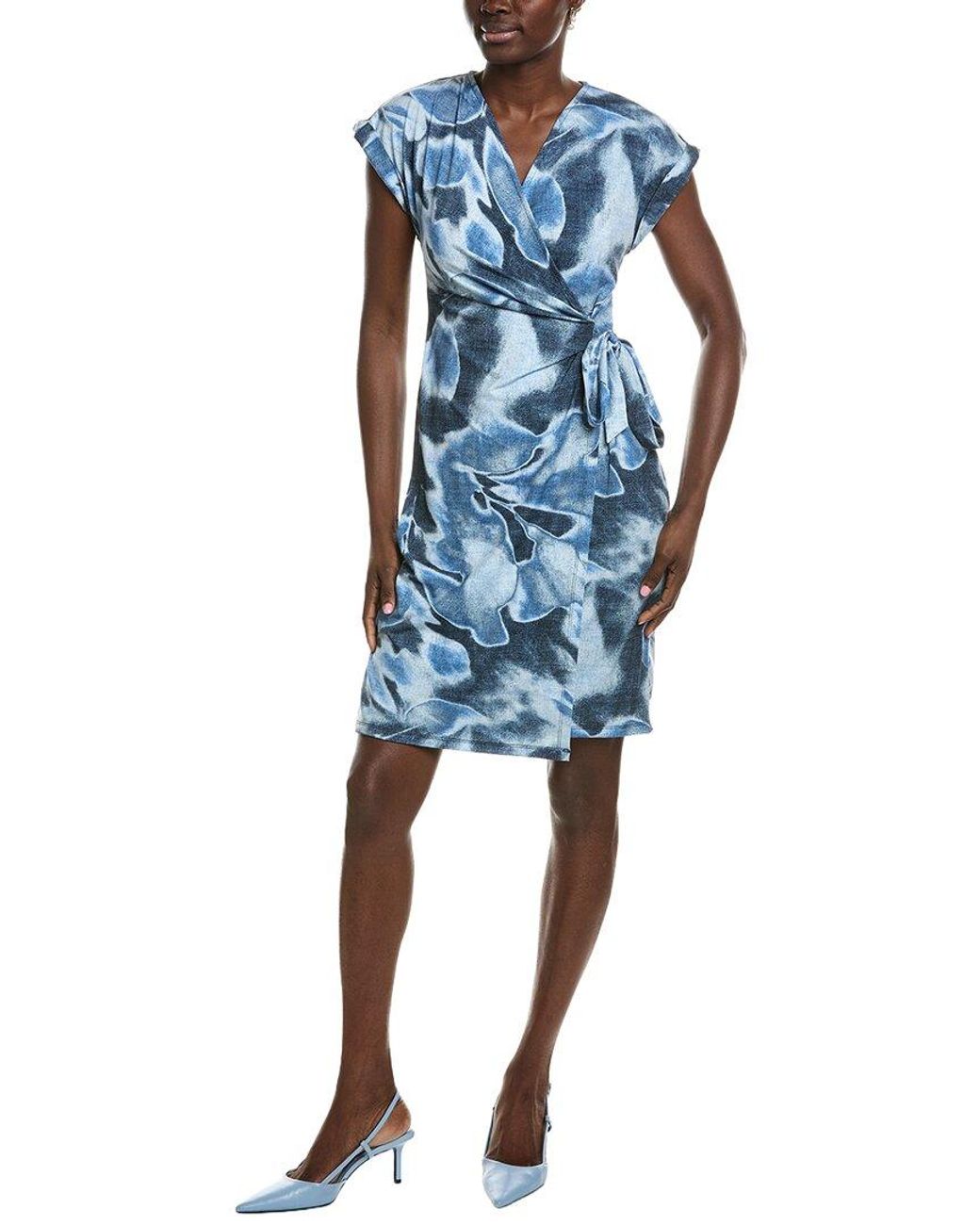 Anne Klein Blue Classic Wrap Dress