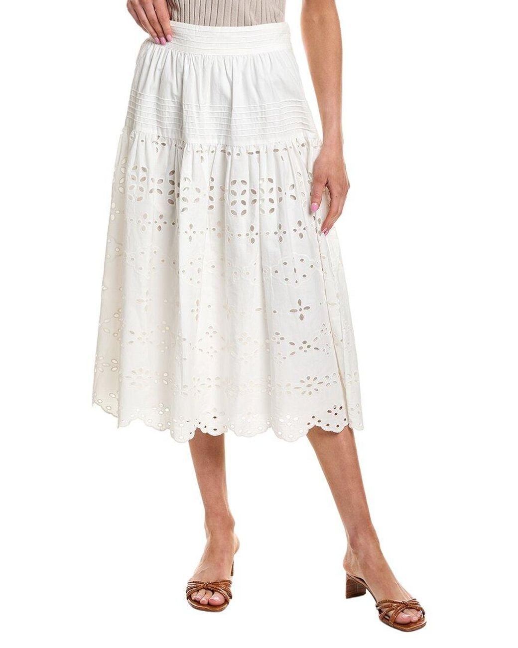 Hemant & Nandita White Midi Skirt