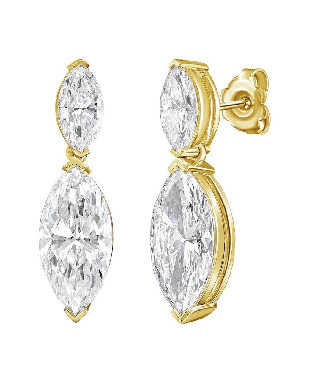 Diana M White 14K 15.00 Ct. Tw. Lab-Grown Diamond Drop Earrings