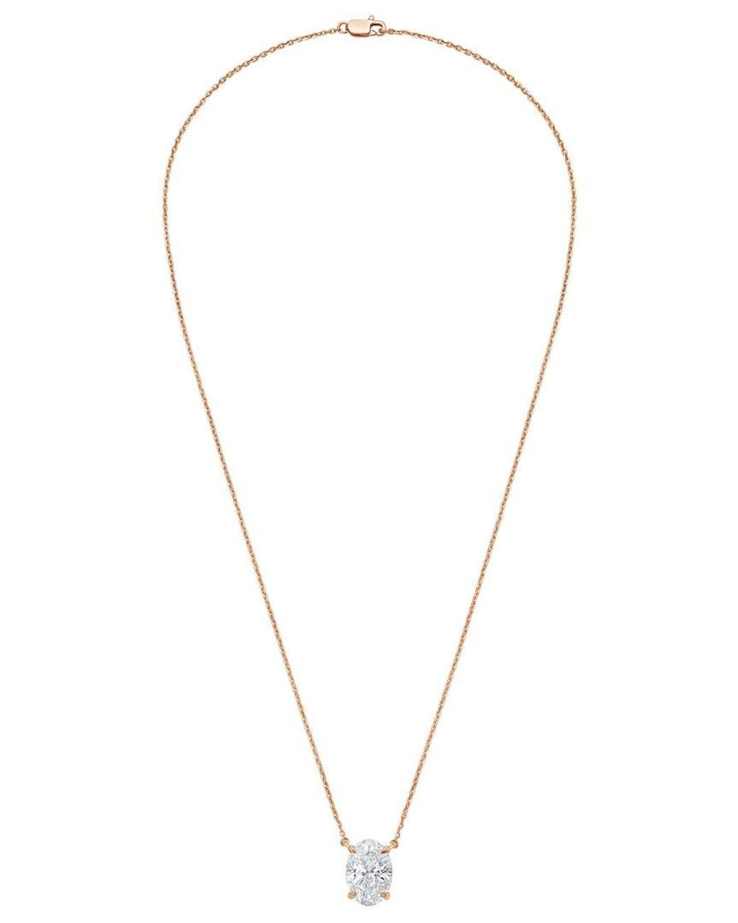 Diana M Metallic Diana M. 14K Rose 1.00 Ct. Tw. Lab-Grown Diamond Pendant Necklace