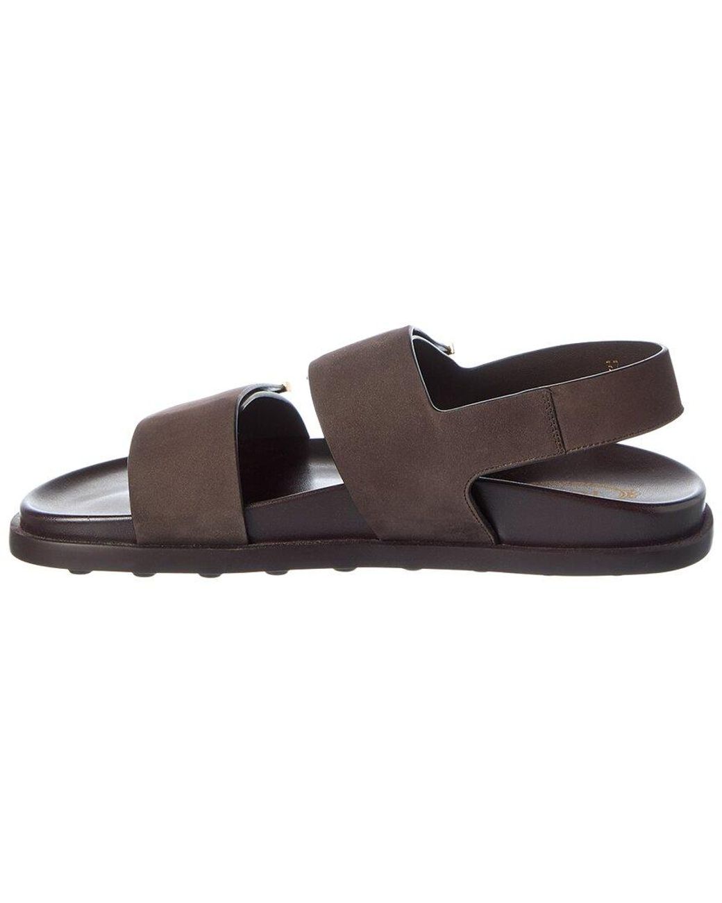 Tod's Brown Suede & Leather Sandal