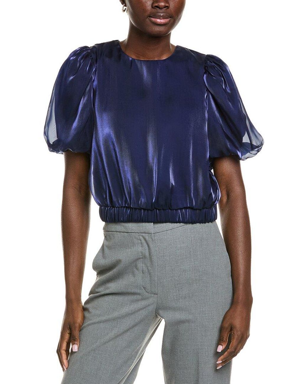 Endless Rose Blue Blouson Sheen Top