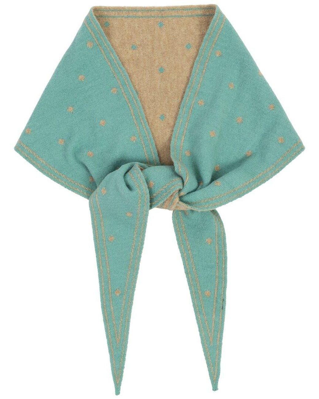 Saachi Green Polka Dot Triangle Scarf