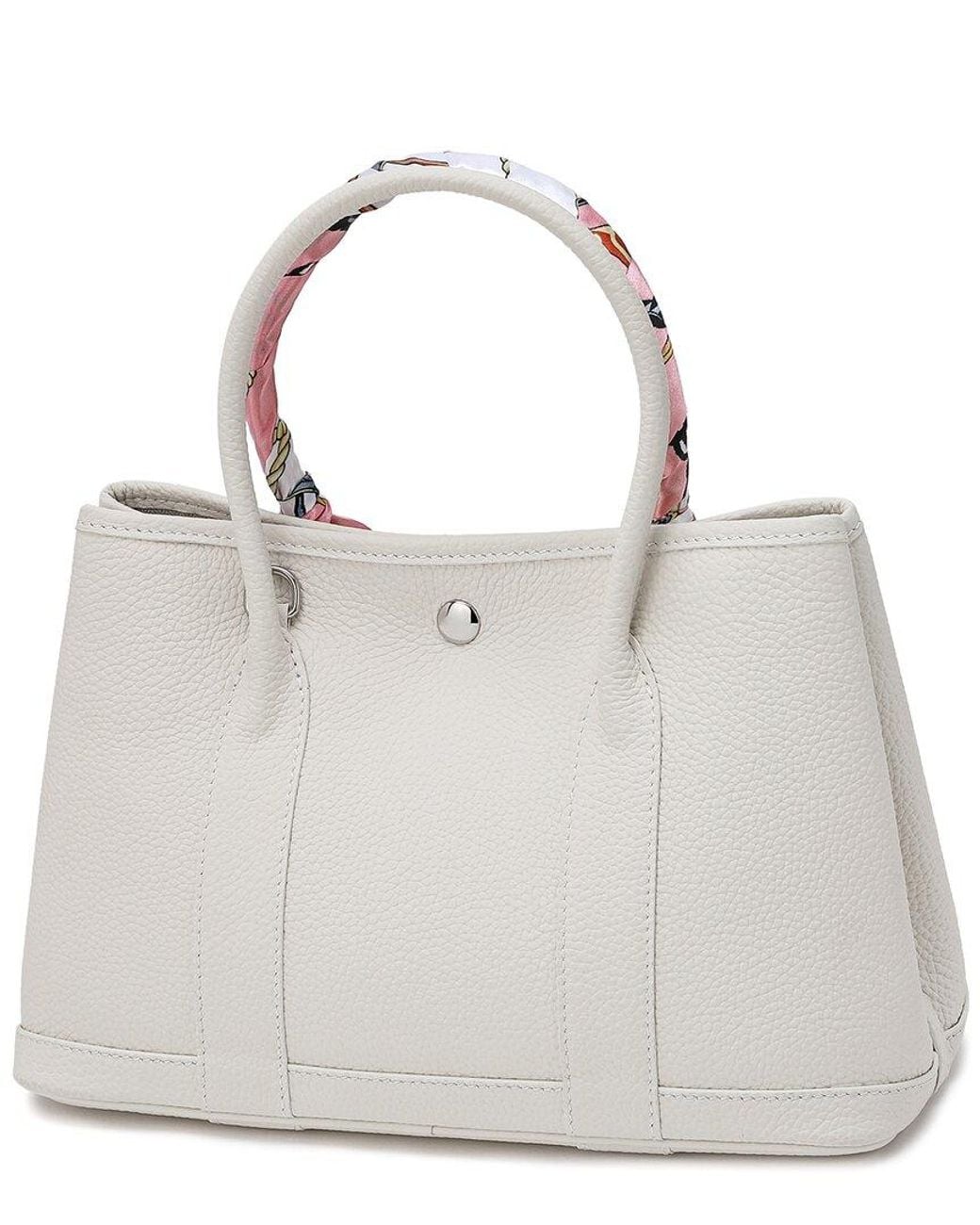 Tiffany & Fred Paris White Top-grain Leather Satchel