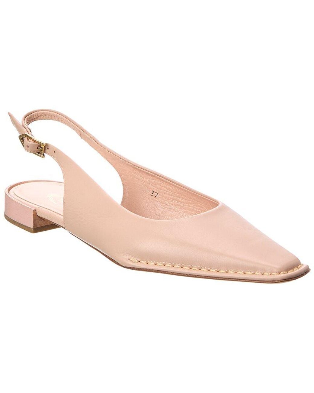 Tod's Pink Leather Slingback Flat