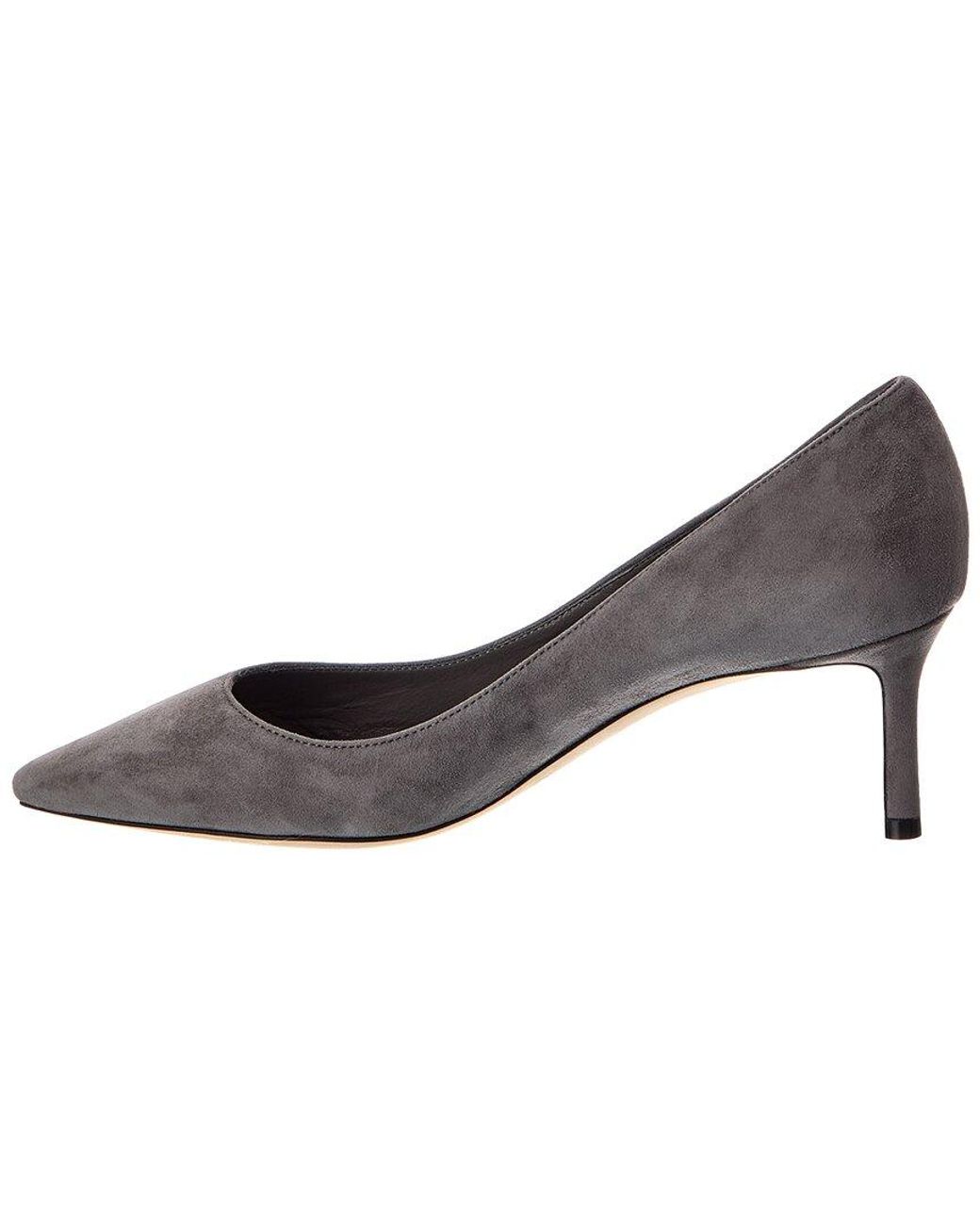 Jimmy Choo Gray Romy 60 Suede Pump