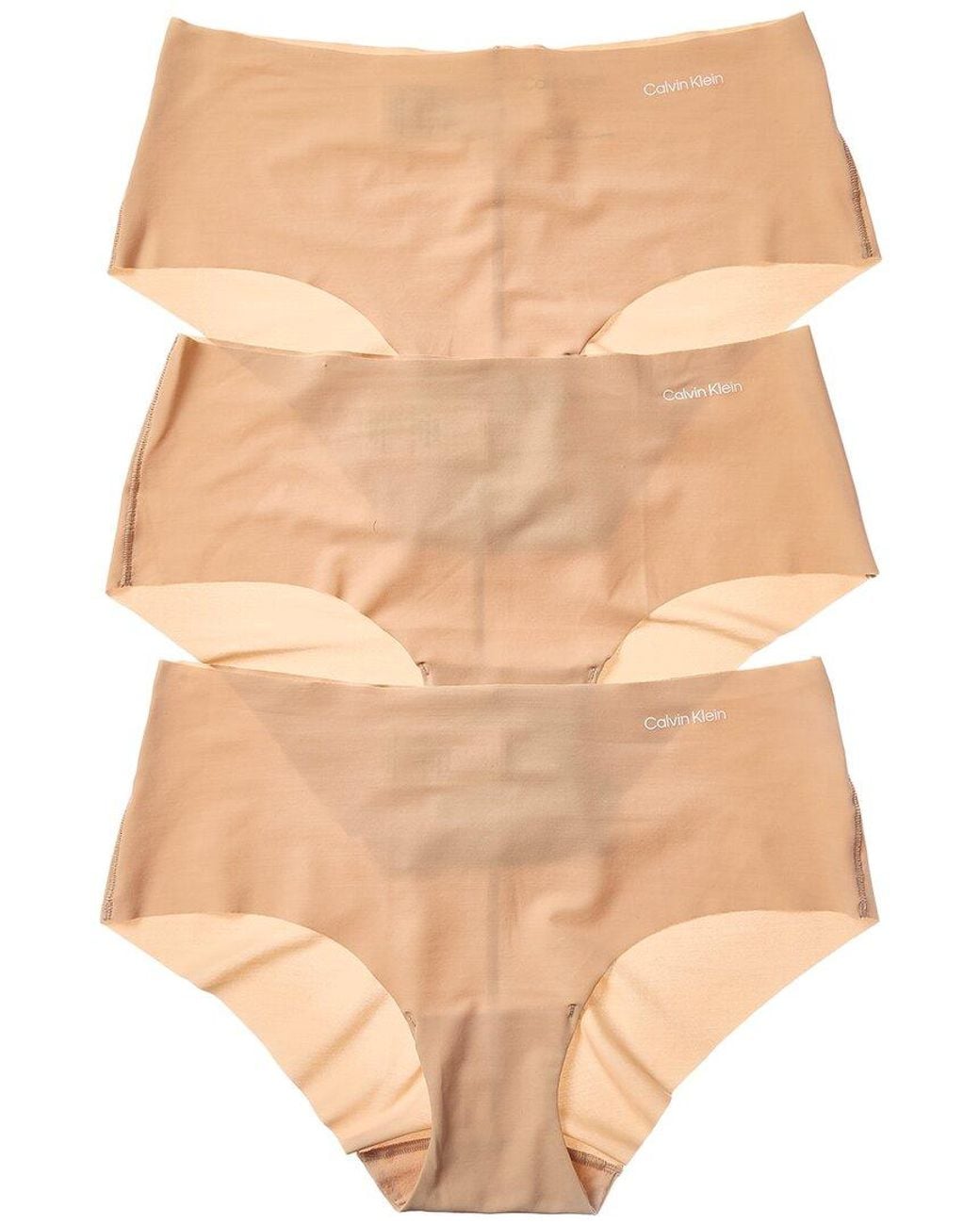Calvin Klein Natural 3Pk Invisibles Microfiber Stretch Hipster