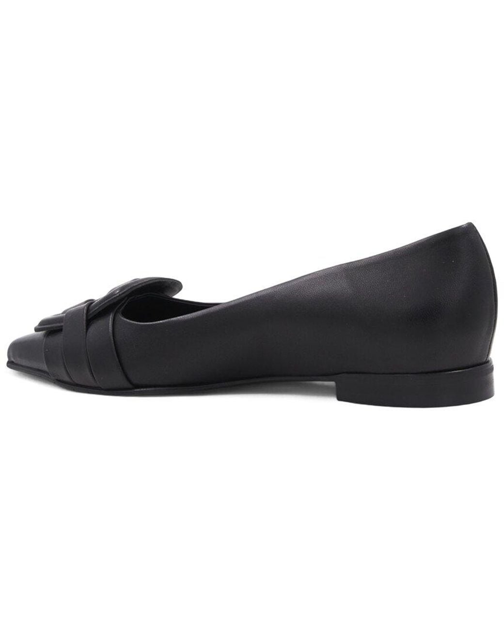Aquatalia Black Jojo Waterproof Leather Flat