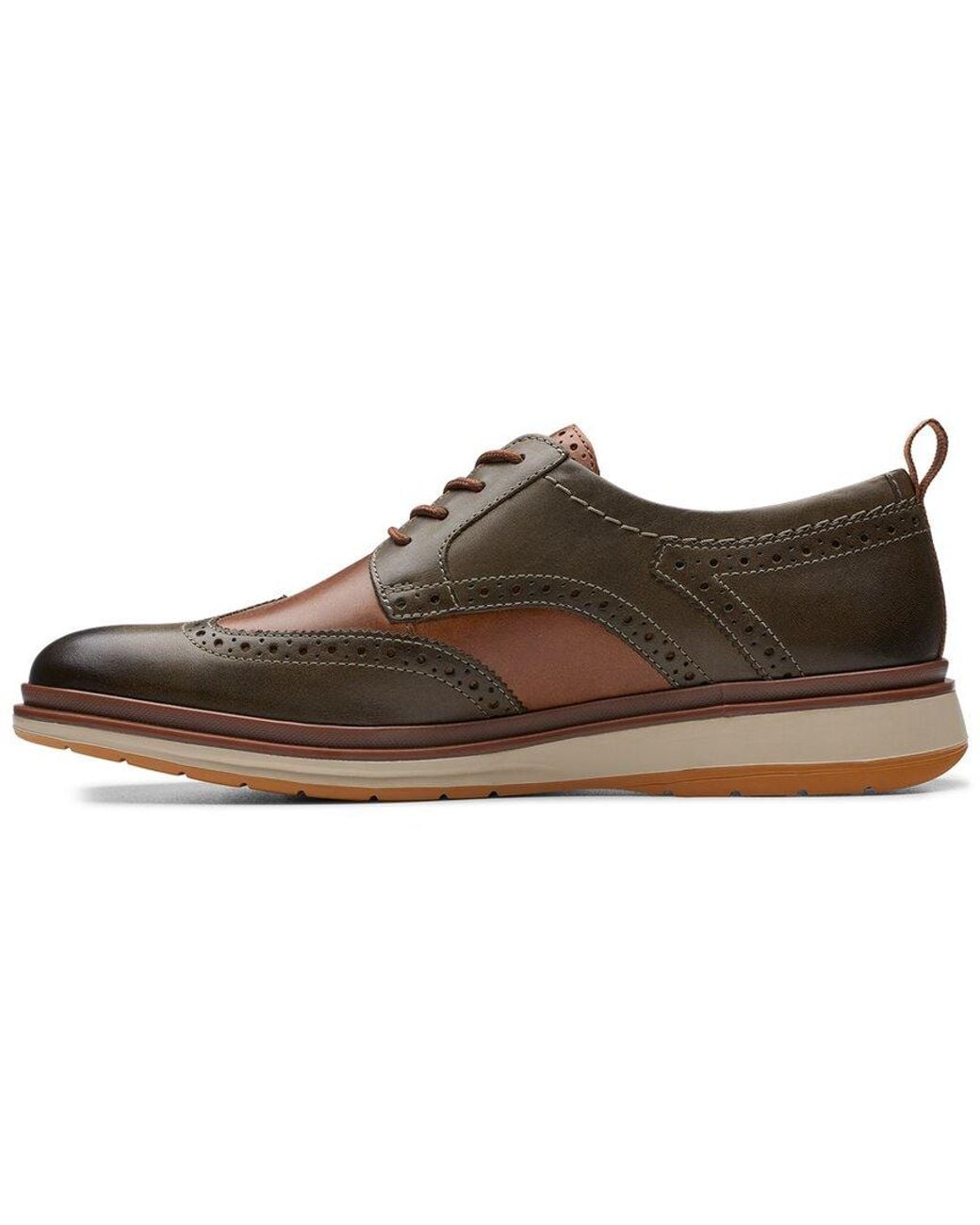 Clarks Brown Chantry Wing Leather Derby Shoe for men