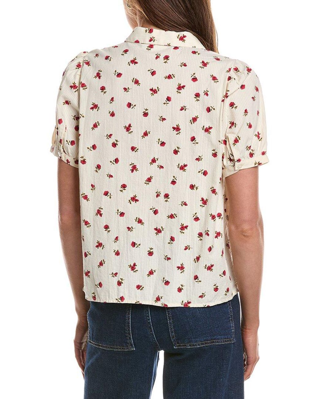 Ichi White Ihrosey Short Sleeve Shirt