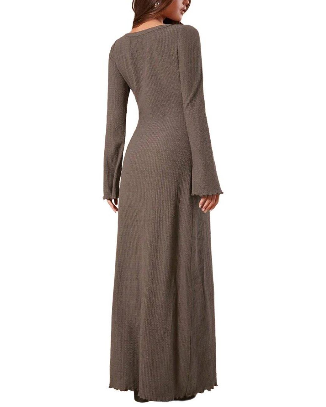 XIRELLI Brown Solid Maxi Dress