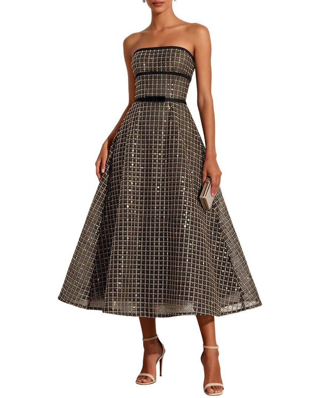 Ariele Tesoro Brown Solid Maxi Dress