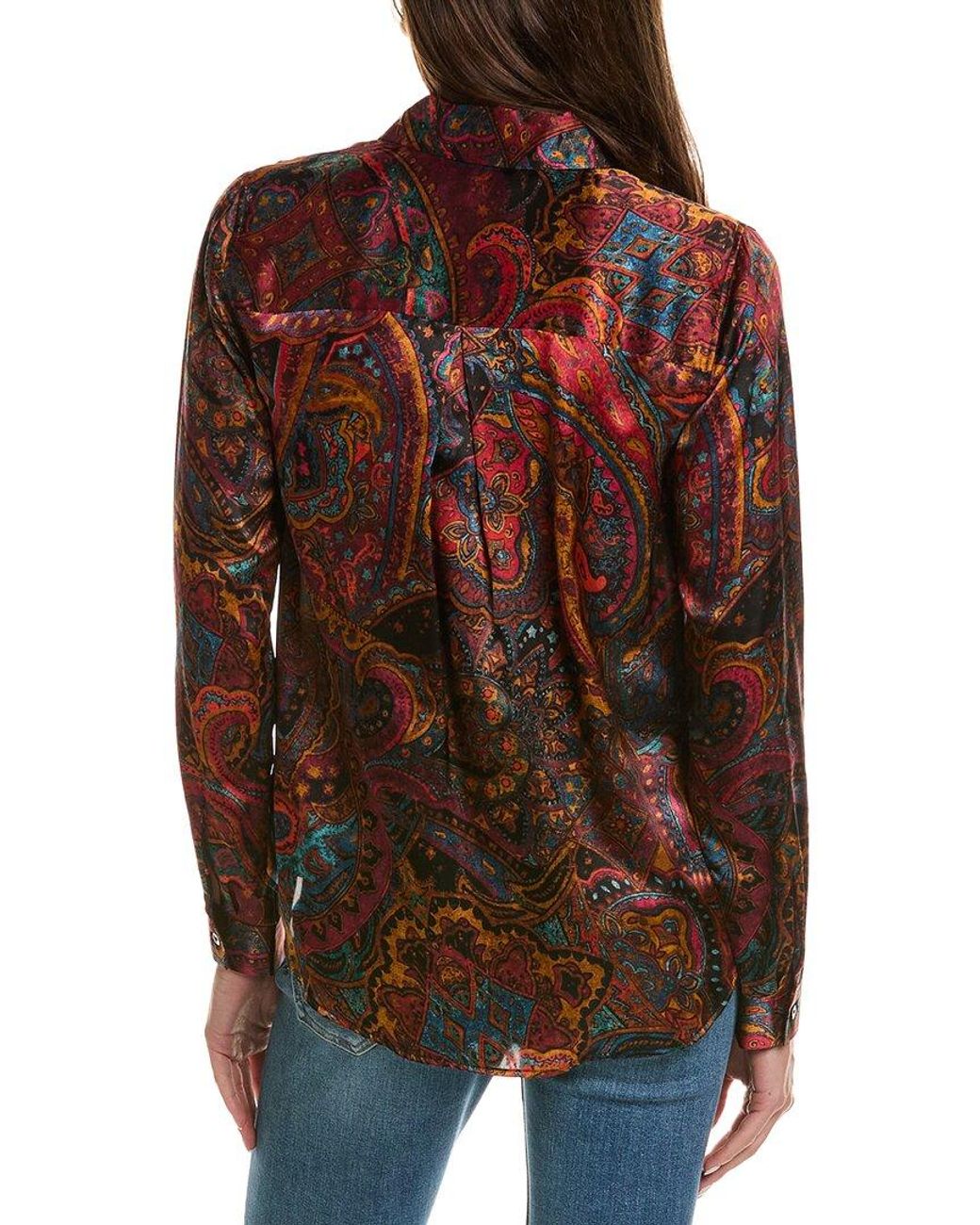 L'Agence Brown Tyler Silk Blouse