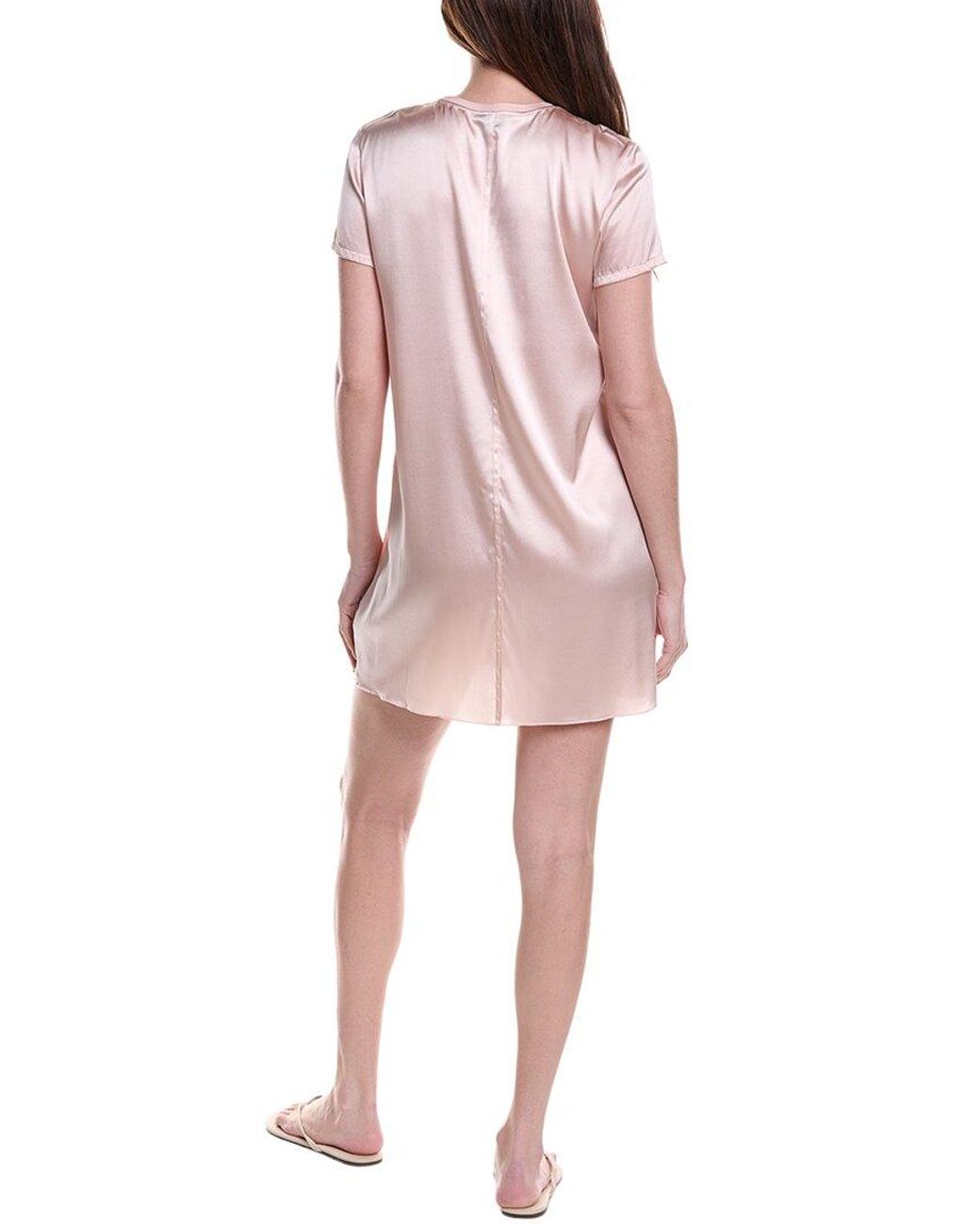 ATM Pink Stretch Charmeuse Silk-Blend Mini Dress
