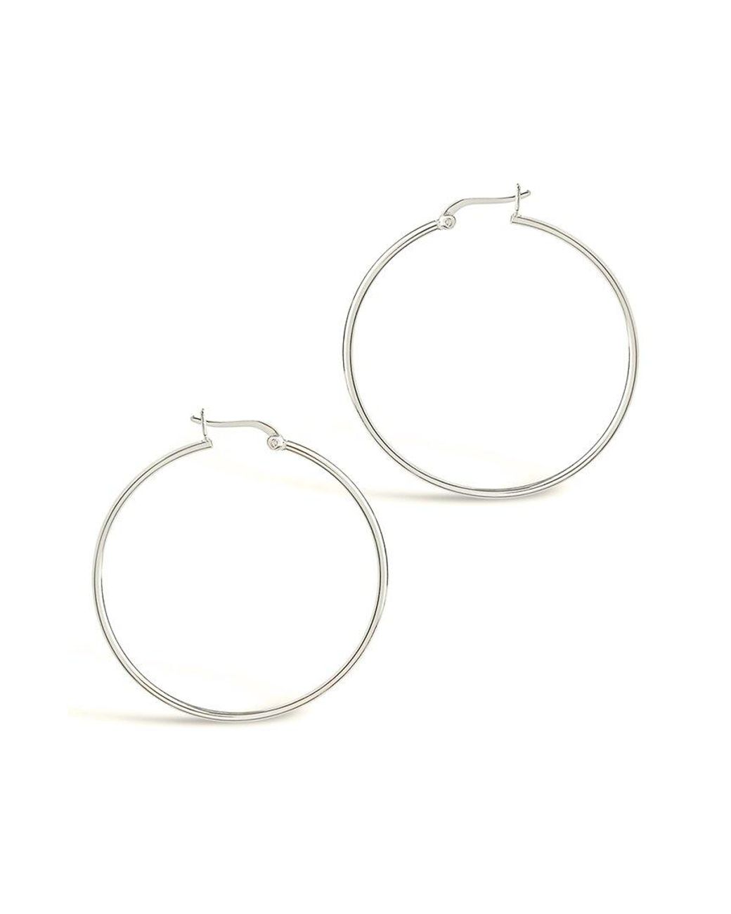 Sterling Forever White Silver Hoops