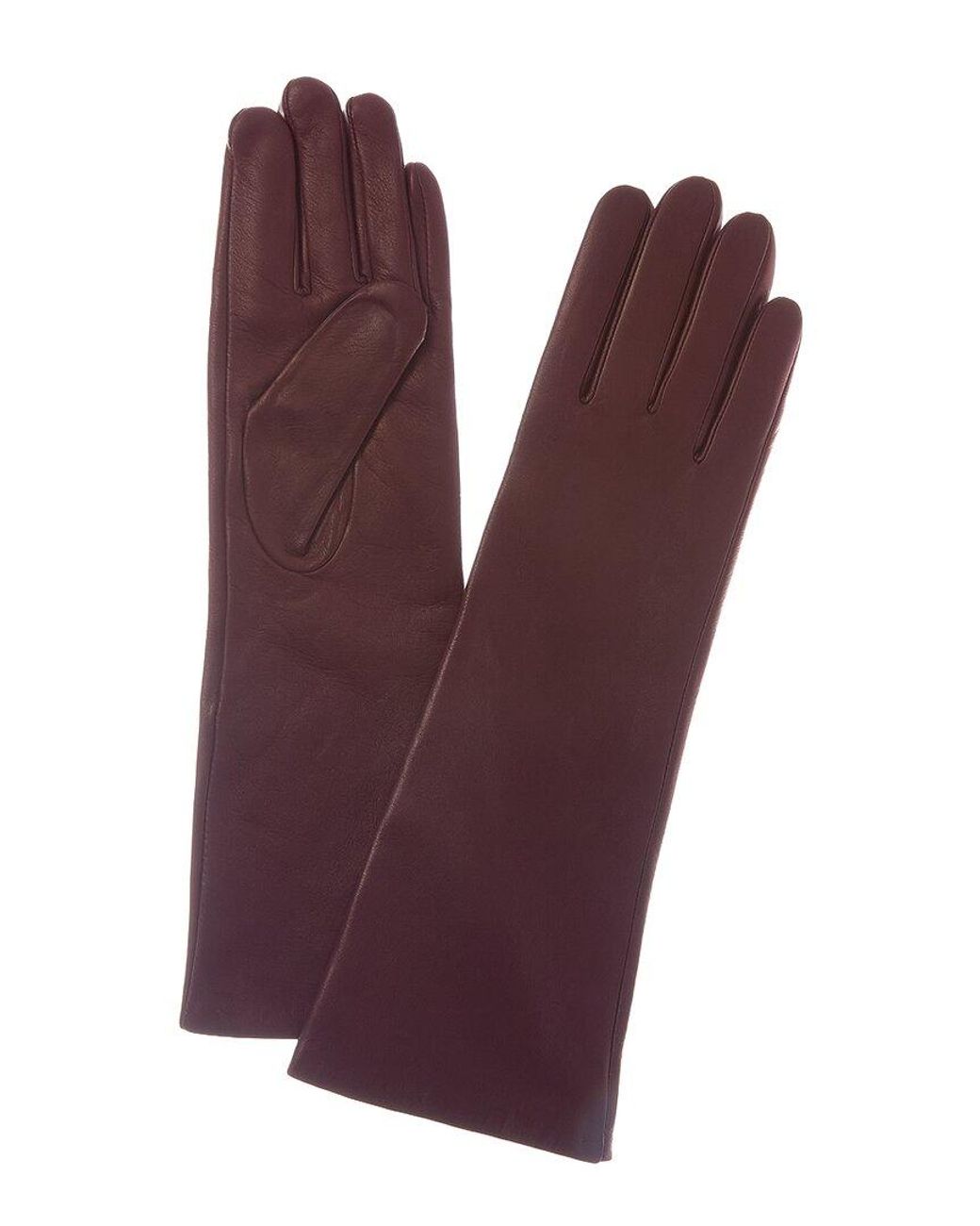 Sofiacashmere Purple Sofiacashmere Mid-Length Cashmere-Lined Nappa Leather Gloves