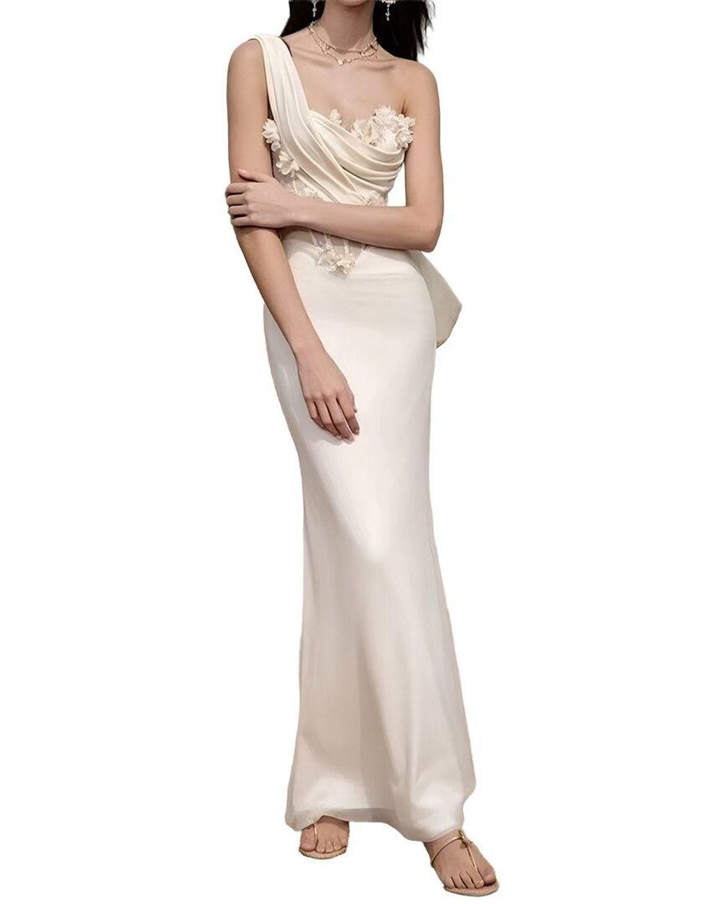 Linda Charm White Sleeveless Maxi Dress