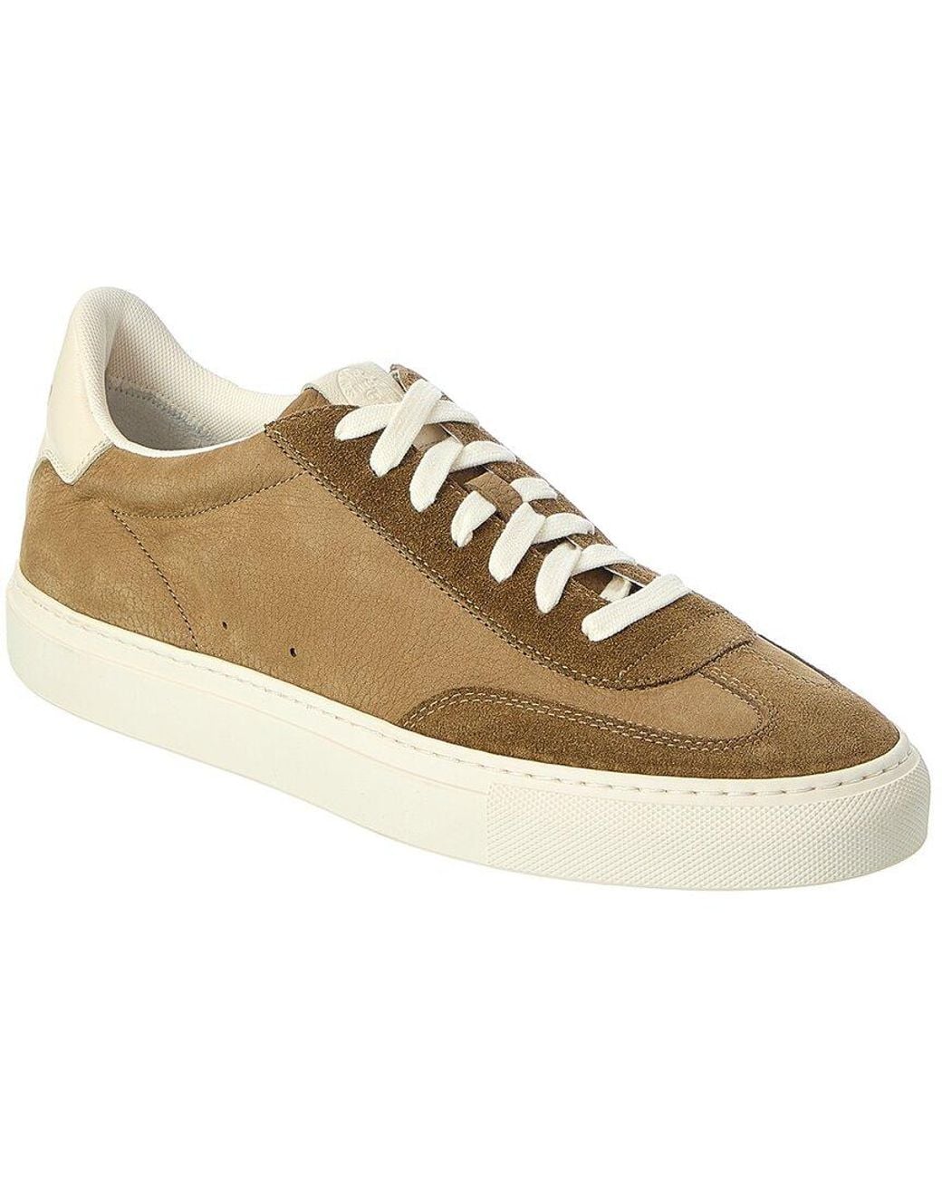 Todd Snyder Natural Low Profile Leather & Suede Sneaker for men