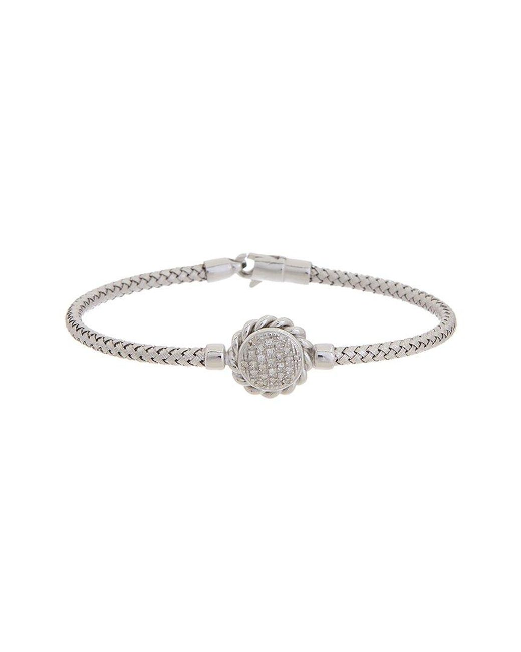 Meshmerise White 18K Over 0.15 Ct. Tw. Diamond Mesh Bangle Bracelet