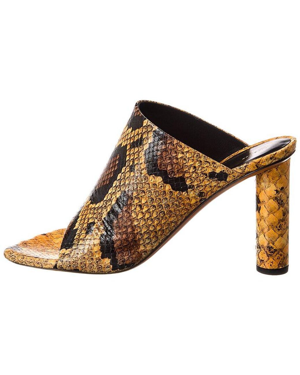 Proenza Schouler Brown Python-Embossed Leather Sandal