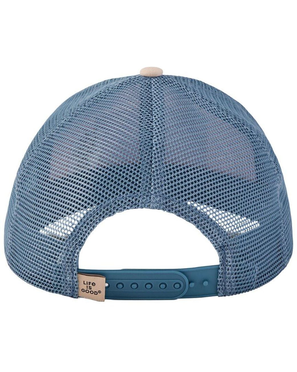 Life Is Good. Gray Flag Trucker Hat for men