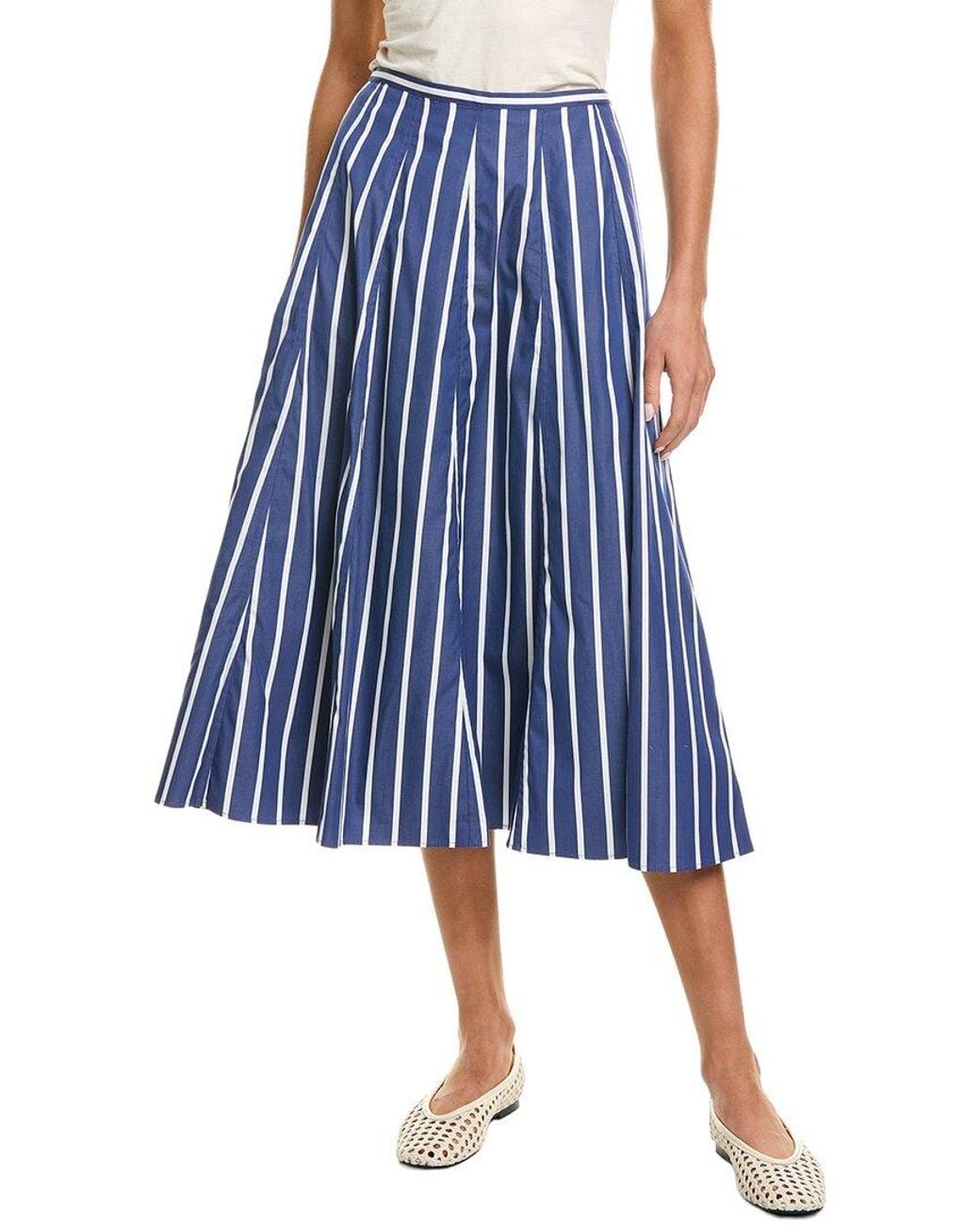 Madewell Blue Charli A-Line Midi Skirt