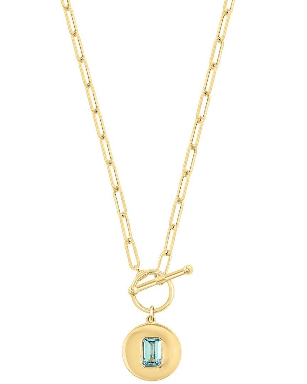 Effy Fine Jewelry Metallic 14K 0.95 Ct. Tw. Aquamarine Necklace