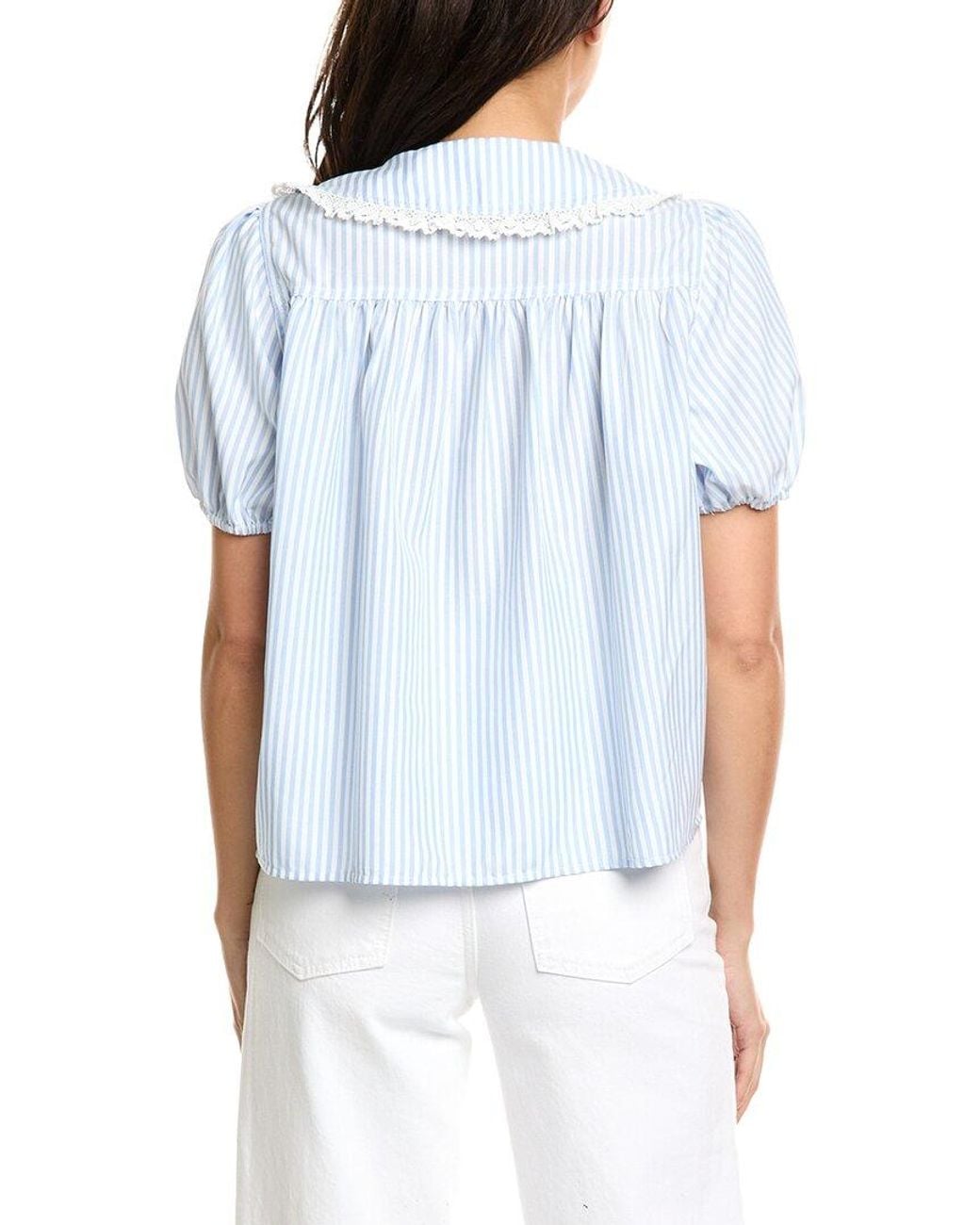 LUXE ALWAYS Blue Stripe Top