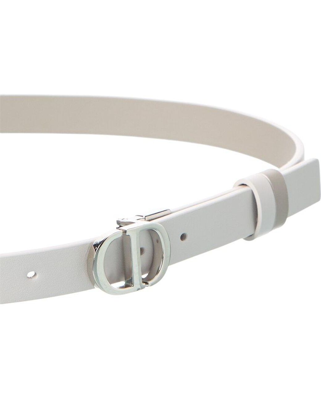 Dior Reversible Leather Belt in White | Lyst