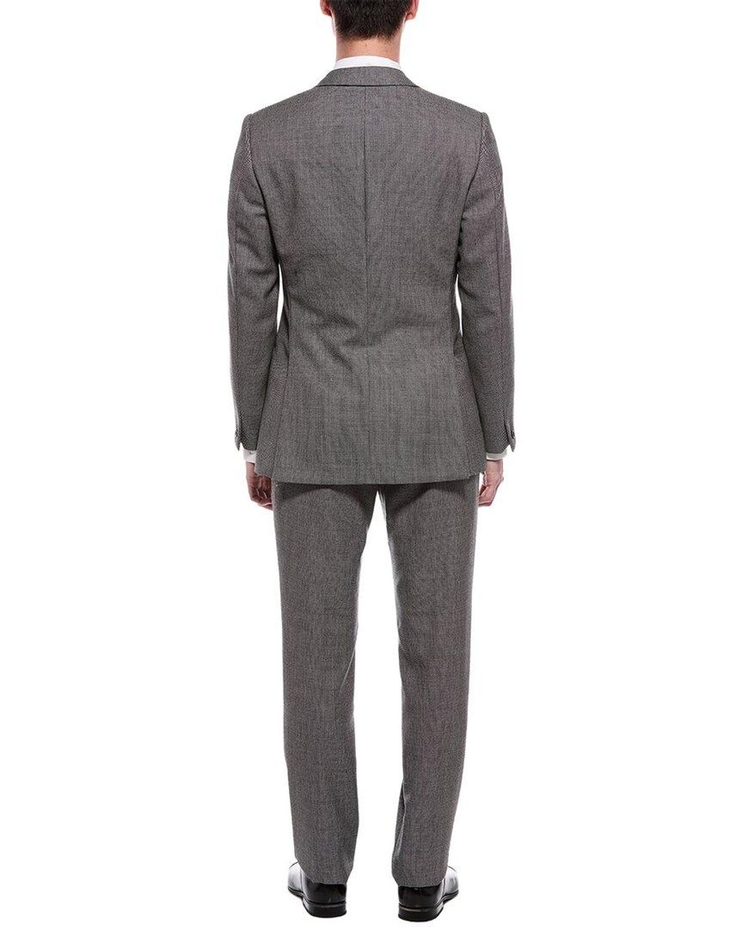 Kilgour Gray 2Pc Hardy Minnis Birdseye Wool Suit for men