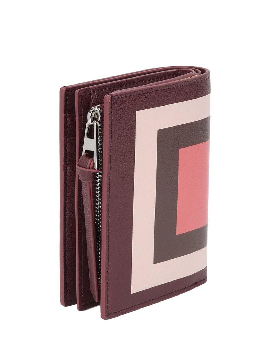 Tiffany & Fred Paris Pink Geometric Print Leather Wallet
