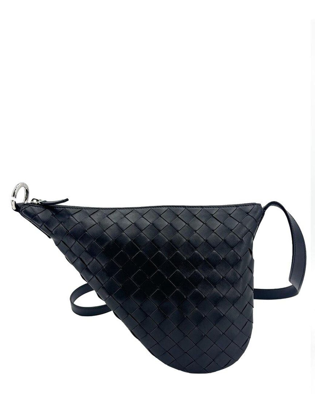 Bottega Veneta Blue Intrecciato Leather Vic Shoulder Bag (Authentic Pre- Loved)