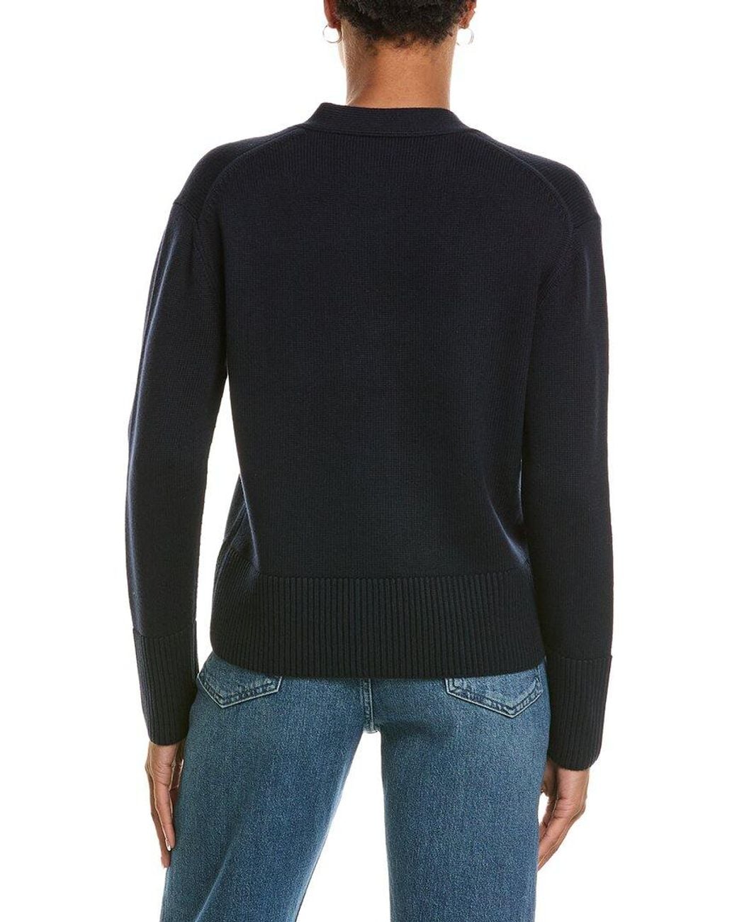 Vince Black Shrunken Weekend Wool-Blend Cardigan