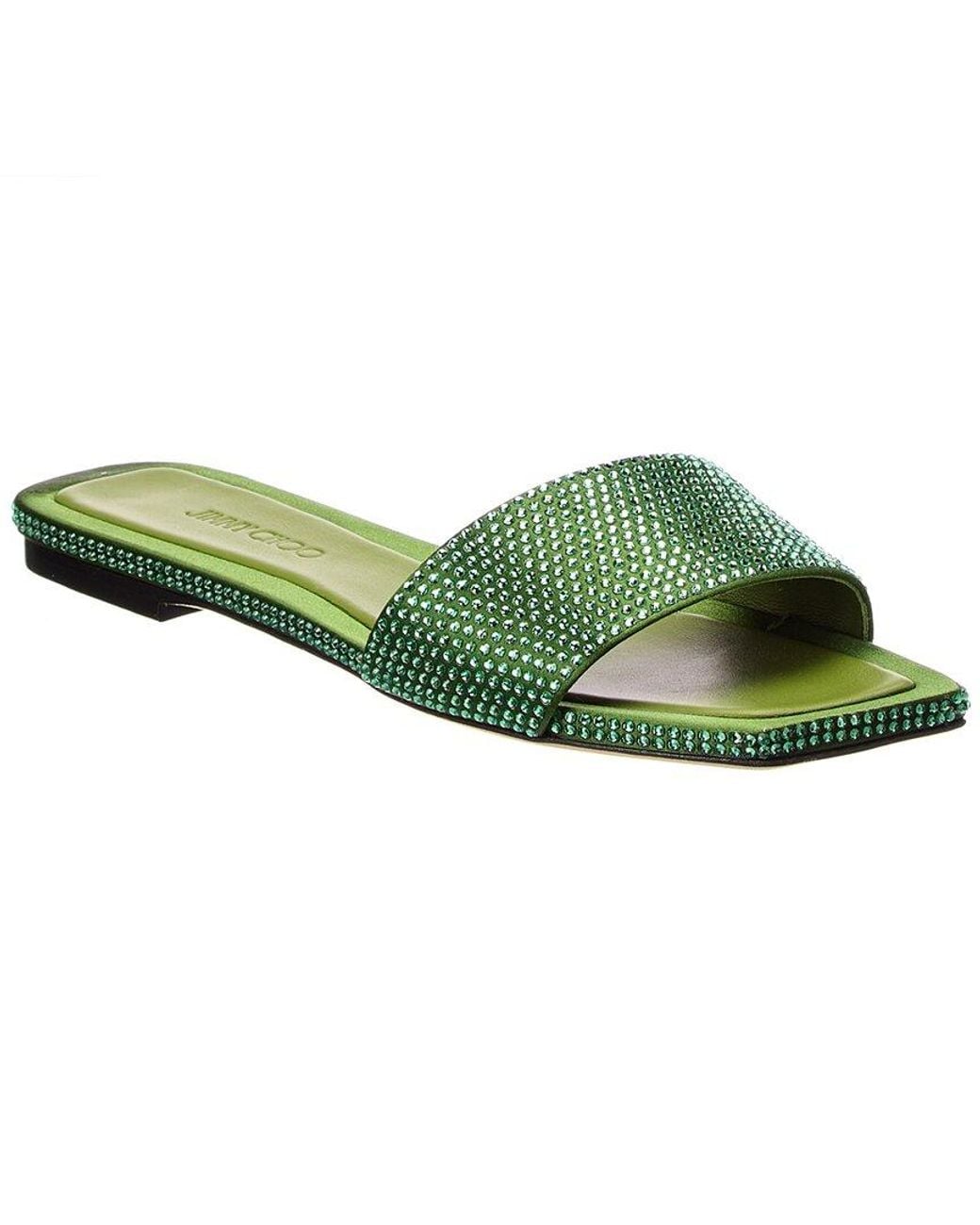 Jimmy Choo Green Clovis Satin Sandal